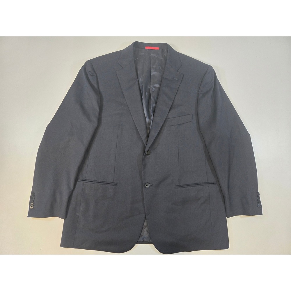 Isaia Napoli Aquaspider Blazer Mens 58 8R Black Wool Sport Coat Made In Italy
